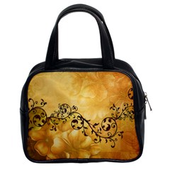 Wonderful Vintage Design With Floral Elements Classic Handbag (two Sides) by FantasyWorld7