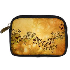 Wonderful Vintage Design With Floral Elements Digital Camera Leather Case by FantasyWorld7