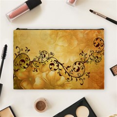 Wonderful Vintage Design With Floral Elements Cosmetic Bag (large) by FantasyWorld7