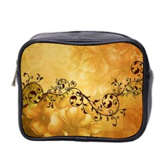 Wonderful Vintage Design With Floral Elements Mini Toiletries Bag (two Sides) by FantasyWorld7