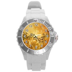 Wonderful Vintage Design With Floral Elements Round Plastic Sport Watch (l) by FantasyWorld7