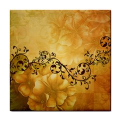 Wonderful Vintage Design With Floral Elements Tile Coasters by FantasyWorld7