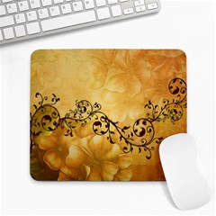 Wonderful Vintage Design With Floral Elements Large Mousepads by FantasyWorld7