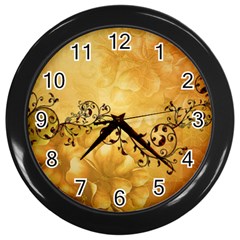 Wonderful Vintage Design With Floral Elements Wall Clock (black) by FantasyWorld7