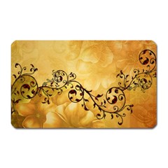 Wonderful Vintage Design With Floral Elements Magnet (rectangular) by FantasyWorld7