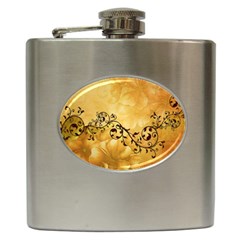 Wonderful Vintage Design With Floral Elements Hip Flask (6 Oz) by FantasyWorld7