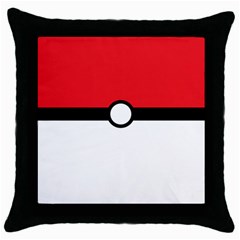 Poke Ball Throw Pillow Case (black) by raeraeshescrafty