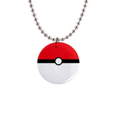 Poke Ball 1  Button Necklace by raeraeshescrafty