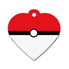 Poke Ball Dog Tag Heart (one Side)