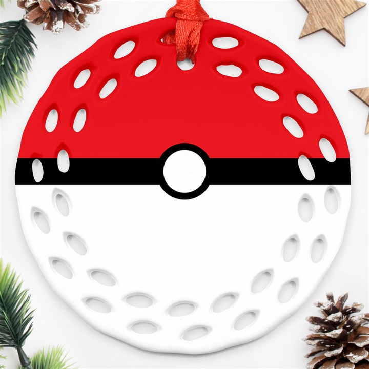 Poke Ball Round Filigree Ornament (Two Sides)