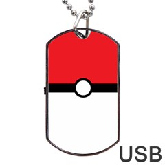 Poke Ball Dog Tag Usb Flash (one Side) by raeraeshescrafty