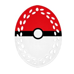 Poke Ball Ornament (oval Filigree) by raeraeshescrafty