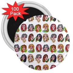 All The Pretty Ladies 3  Magnets (100 Pack)