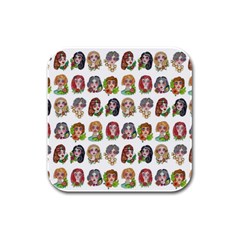 All The Pretty Ladies Rubber Square Coaster (4 Pack) 