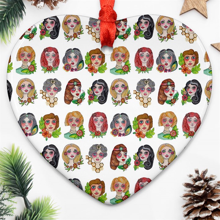 All the pretty Ladies Heart Ornament (Two Sides)