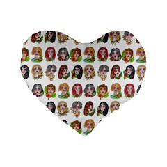 All The Pretty Ladies Standard 16  Premium Flano Heart Shape Cushions