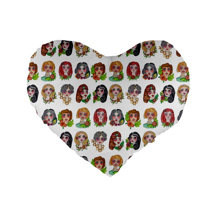 All the pretty Ladies Standard 16  Premium Flano Heart Shape Cushions