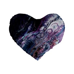 Planetary Standard 16  Premium Flano Heart Shape Cushions by ArtByAng