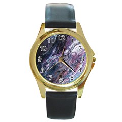 Planetary Round Gold Metal Watch by ArtByAng