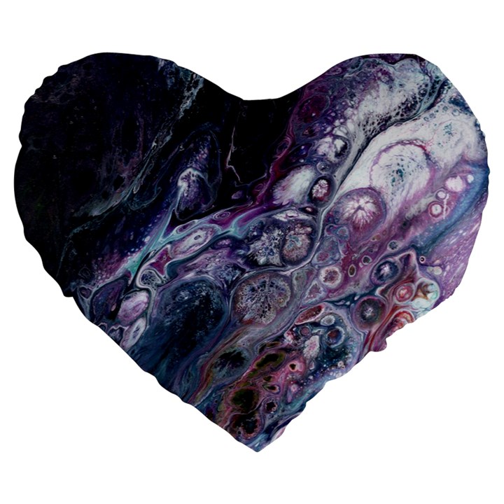 Planetary Large 19  Premium Flano Heart Shape Cushions