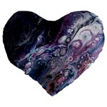 Planetary Large 19  Premium Flano Heart Shape Cushions Back