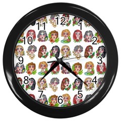 All The Petty Ladies Wall Clock (black) by ArtByAng