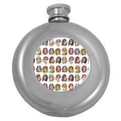 All The Petty Ladies Round Hip Flask (5 Oz) by ArtByAng