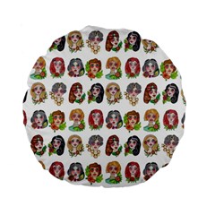 All The Petty Ladies Standard 15  Premium Flano Round Cushions by ArtByAng