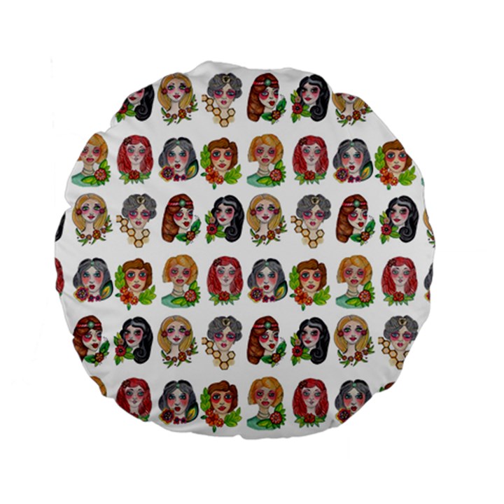 All the Petty Ladies Standard 15  Premium Flano Round Cushions