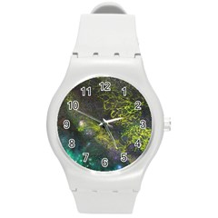 Deep In The Reef Round Plastic Sport Watch (m) by ArtByAng