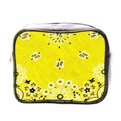 Grunge Yellow Bandana Mini Toiletries Bag (one Side) by dressshop