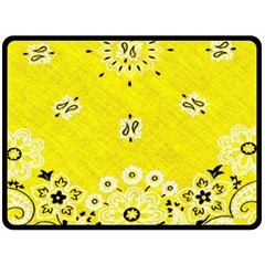 Grunge Yellow Bandana Fleece Blanket (large)  by dressshop