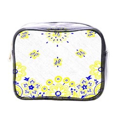 Faded Yellow Bandana Mini Toiletries Bag (one Side) by dressshop