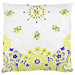 Faded Yellow Bandana Large Cushion Case (two Sides) by dressshop