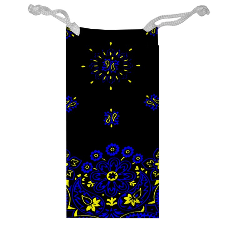 Blue Yellow Bandana Jewelry Bag