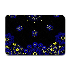 Blue Yellow Bandana Small Doormat  by dressshop