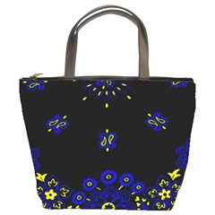 Blue Yellow Bandana Bucket Bag by dressshop