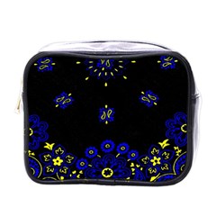 Blue Yellow Bandana Mini Toiletries Bag (one Side) by dressshop