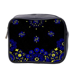 Blue Yellow Bandana Mini Toiletries Bag (two Sides) by dressshop