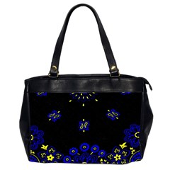 Blue Yellow Bandana Oversize Office Handbag (2 Sides) by dressshop