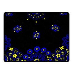 Blue Yellow Bandana Fleece Blanket (small) by dressshop