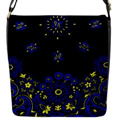 Blue Yellow Bandana Flap Closure Messenger Bag (s) by dressshop