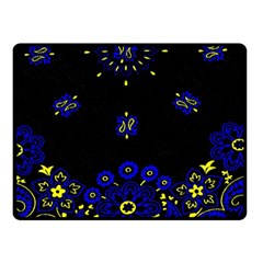 Blue Yellow Bandana Double Sided Fleece Blanket (small)  by dressshop