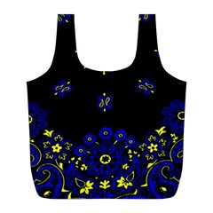 Blue Yellow Bandana Full Print Recycle Bag (l) by dressshop