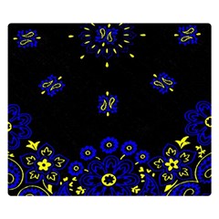 Blue Yellow Bandana Double Sided Flano Blanket (small)  by dressshop