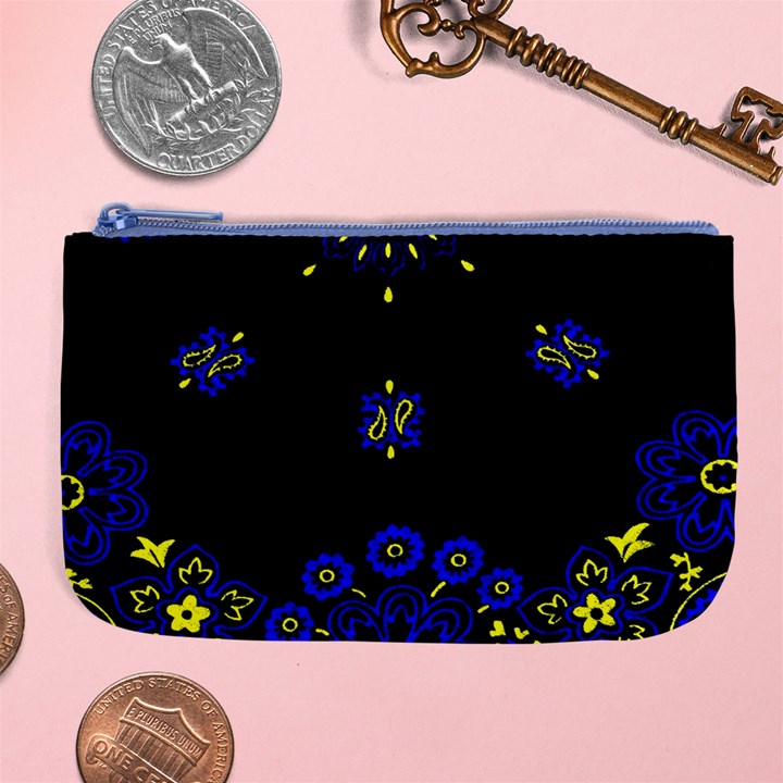 Blue Yellow Bandana Large Coin Purse