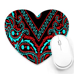 Blue And Red Bandana Heart Mousepads by dressshop