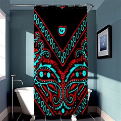 Blue And Red Bandana Shower Curtain 36  x 72  (Stall) 