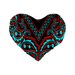 Blue And Red Bandana Standard 16  Premium Heart Shape Cushions