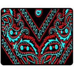 Blue And Red Bandana Double Sided Fleece Blanket (Medium) 